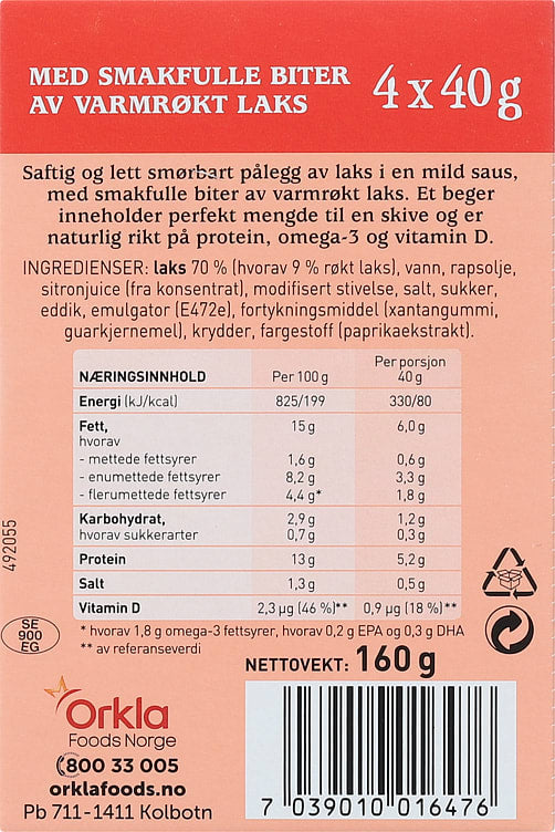 Stabburet Salmon Spread 4x40g – Norwegian laksepalegg portions with fast worldwide shipping