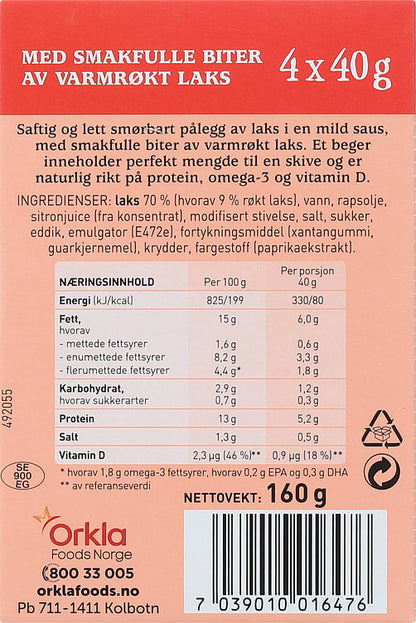 Stabburet Salmon Spread 4x40g – Norwegian laksepalegg portions with fast worldwide shipping
