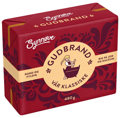 Synnøve Gudbrand Brown cheese 480 gram (Brunost) Norwegian Foodstore
