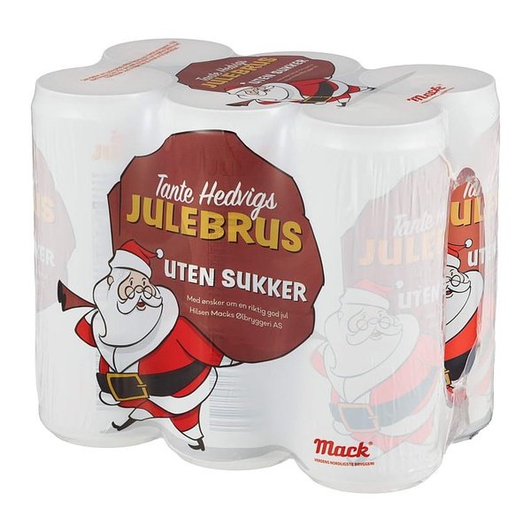 Tante Hedvig Christmas soda sugar free 0,33L Single can (Julebrus sukkerfri)