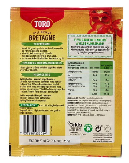 Toro Bretagne Chicken sauce (Kyllingsaus) 27 grams