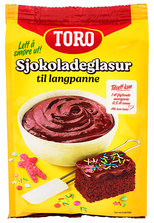 Toro chocolate icing mix / chocolate glaze (langpanne sjokoladeglasur) 350g – authentic Norwegian food from Norway with fast worldwide shipping