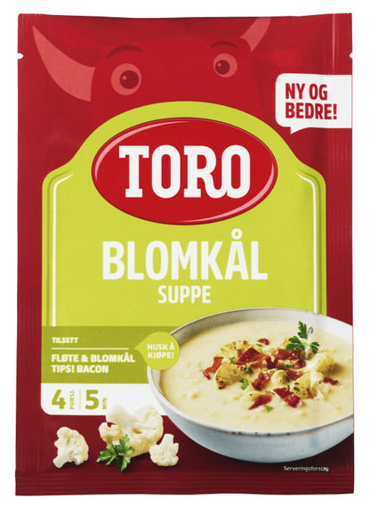 Toro creamy cauliflower soup (blomkålsuppe) 73g – traditional Norwegian soup mix from Norway with fast worldwide shipping