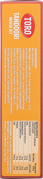 Toro Indian Tandoori Chicken Kit 290g (Indisk tandori kylling) Norwegian Foodstore