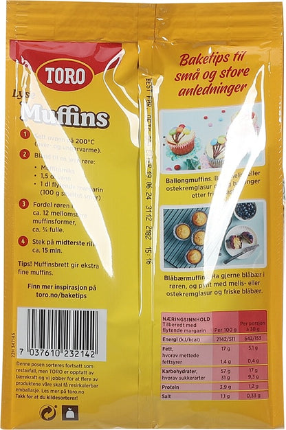 Toro Muffin Mix Vanilla 331 grams Gluten free Norwegian Foodstore
