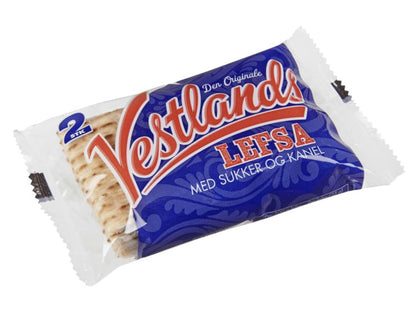 Vestlands Lefse with Sugar & Cinnamon 2pk 70g (Vestlandslefsa Sukker & Kanel)
