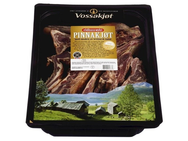 Vossakjøtt Smoked Pinnekjøtt Eldhusrøkt Ca1.8 kg (+/- 150 grams) Norwegian Foodstore