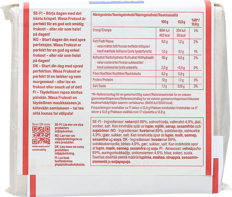 Wasa Frukost Crispbread 240g – Norwegian knekkebrød for breakfast with fast worldwide shipping