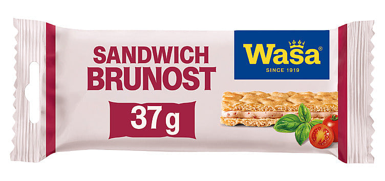 Wasa Sandwitch Brunost (2 piece) 36 grams Norwegian Foodstore