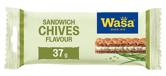 Wasa Sandwich Cheese & Chives 2 Sticks – crispy whole grain sandwich snack with cheese and chive filling