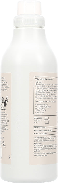 Wool and silk wash (ull & silke vask) 900 ml – authentic Norwegian laundry care product from Norway with fast worldwide shipping
