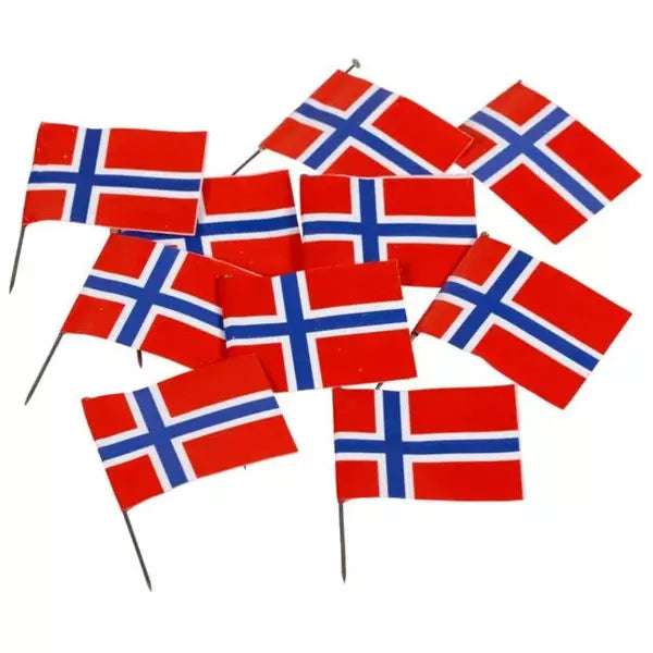 Norwegian Flag cake toppers 10 pieces Norwegian Foodstore