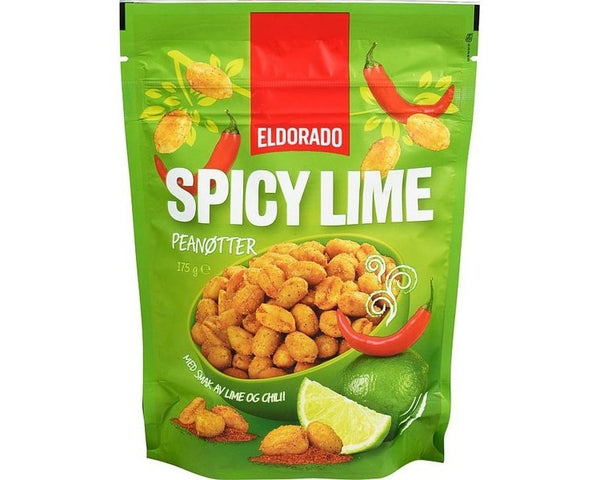 Eldorado Spicy Lime Peanuts (Peanøtter) 175 grams Norwegian Foodstore