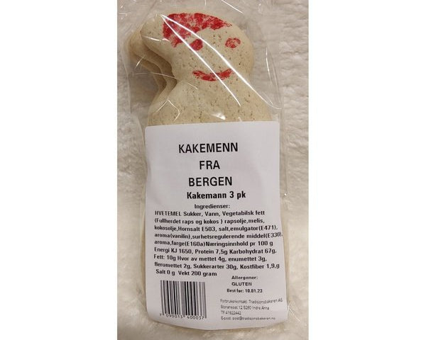 Cookie Figures from Bergen (kakemenn fra Bergen) 3 pack  200 grams Norwegian Foodstore