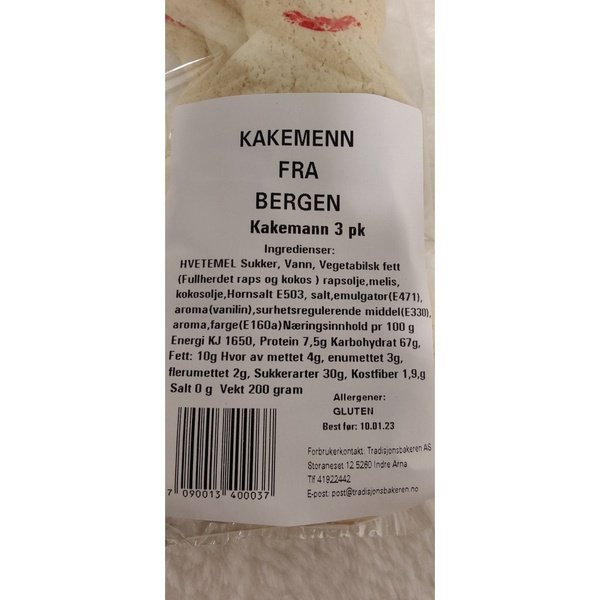 Cookie Figures from Bergen (kakemenn fra Bergen) 3 pack  200 grams Norwegian Foodstore
