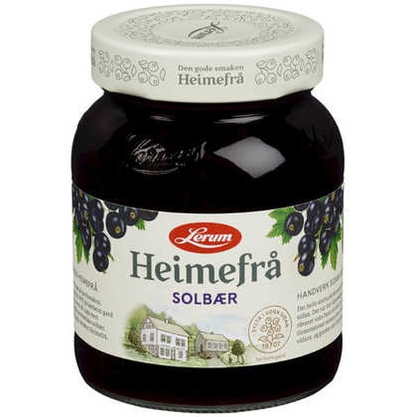 Lerum Black Currant Jam 380 grams (Solbær syltetøy) Norwegian Foodstore
