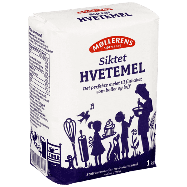 Møllerens Wheat Flour fine (siktet hvetemel) 1 Kg Norwegian Foodstore