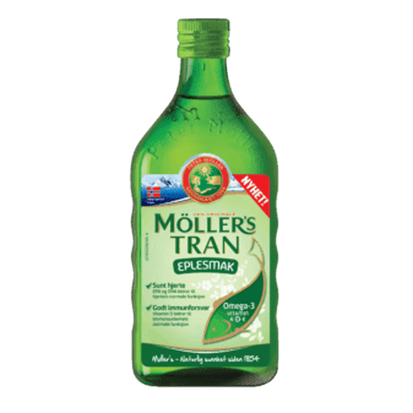 Møllers Cod Liver Oil Apple Flavour (Eplesmak) 250 ml Norwegian Foodstore