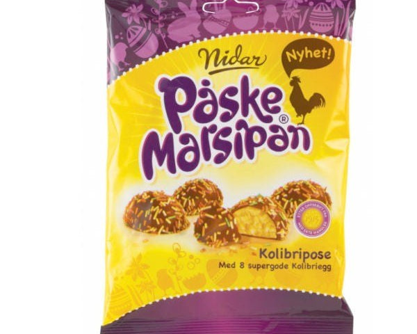 Nidar Marzipan eggs with Sprinkles (Kolibriegg) 168 grams Norwegian Foodstore