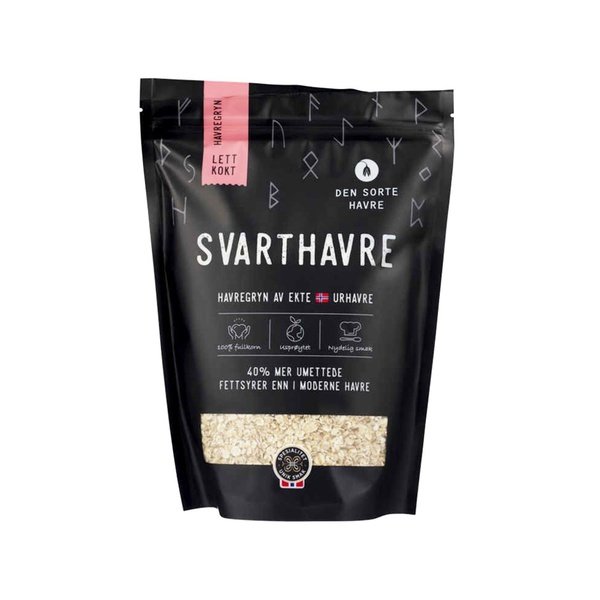 Den Sorte Havre Black Rolled Oats 500 grams (Svarthavre) Norwegian Foodstore