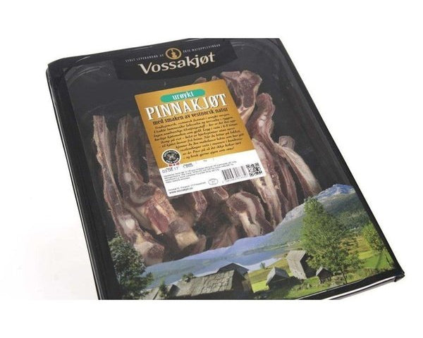 Vossakjøtt Pinnekjøtt salted / non-smoked cured lamb ca 1,8 kg (+/- 150 grams) Norwegian Foodstore