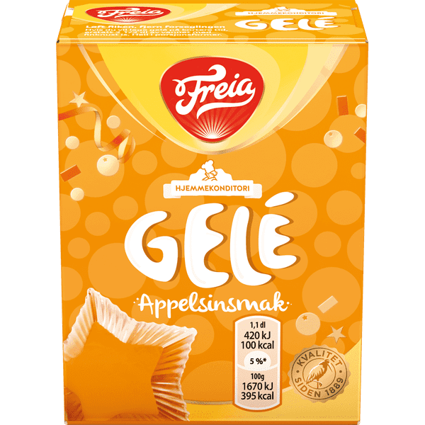 Freia Orange Jelly powder (Appelsin Gele pulver) 125 gram Norwegian Foodstore