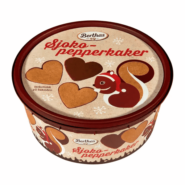 Berthas Choco gingerbread cookies 300 grams (Sjokopepperkaker) Norwegian Foodstore