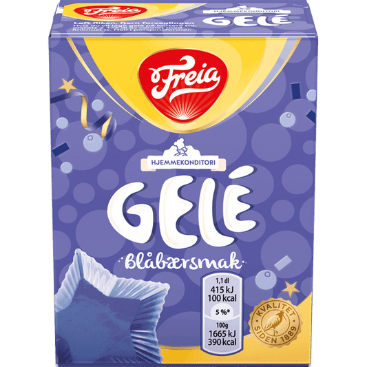 Freia Blueberry Jelly powder (Blåbær Gele pulver) 125 gram Norwegian Foodstore