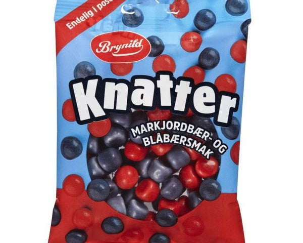 Brynild Knatter Blueberry and Wild strawberries 80 gram (markjordbær og blåbær) Norwegian Foodstore