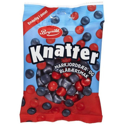 Brynild Knatter Blueberry and Wild strawberries 80 gram (markjordbær og blåbær) Norwegian Foodstore