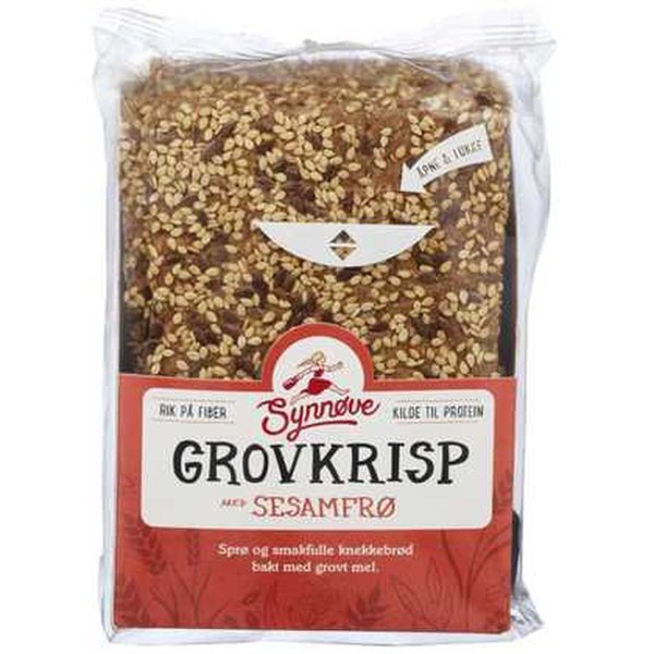 Synnøve Crispbread Sesame and Flax seed (Grovkrisp knekkebrød) 170gr Norwegian Foodstore
