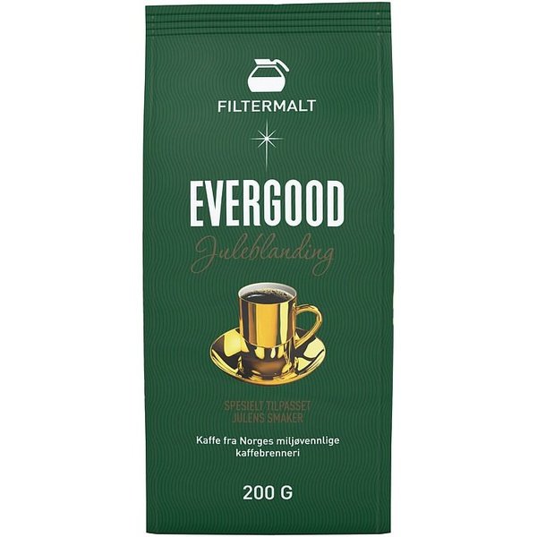 Evergood Christmas blend filter ground coffee 200 gram Norwegian Foodstore