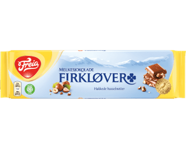 Freia Milk chocolate with hazelnuts 200 gram (Firkløver) Norwegian Foodstore