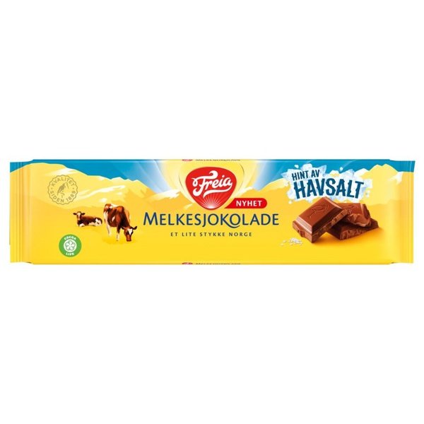 Freia Milk Chocolate and Seasalt (Melkesjokolade med havsalt) 200 grams Norwegian Foodstore