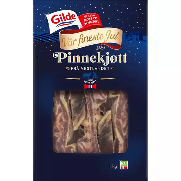 Gilde Pinnekjøtt from Western Norway salted / non-smoked cured lamb 1 kg Norwegian Foodstore