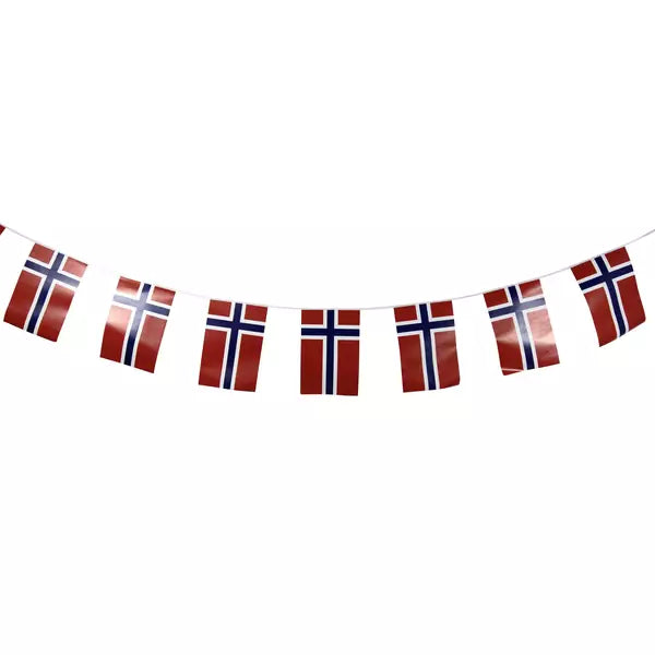 Girlander (Bunting) Norwegian flags 5 meters Norwegian Foodstore