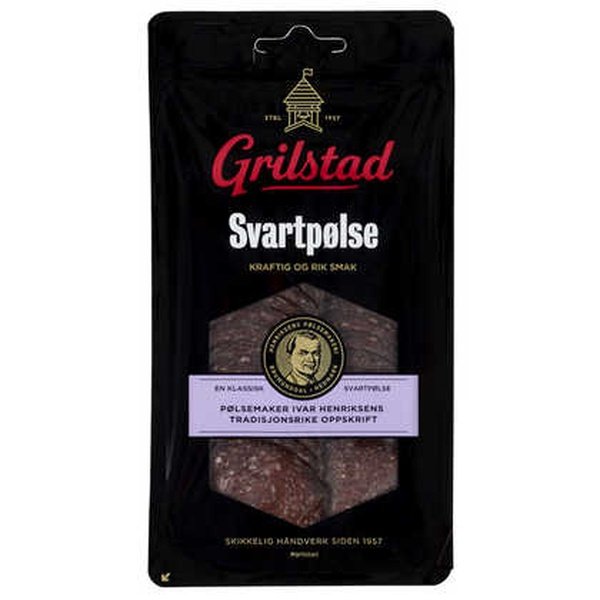 Grilstad Svartpølse (spekepølse) 100 grams Norwegian Foodstore