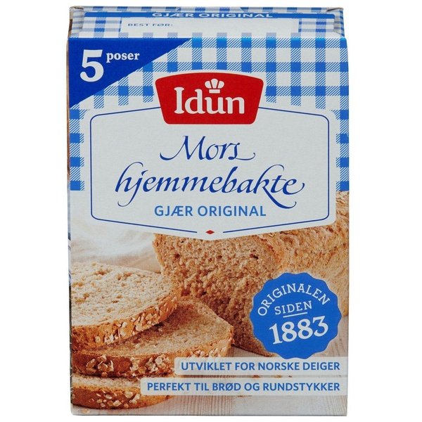 Iduns Dry yeast (Mors Hjemmebakte Tørrgjær) 5 x 10 grams Norwegian Foodstore