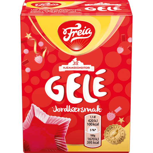 Freia Strawberry Jelly powder (Jordbær Gele pulver) 125 gram Norwegian Foodstore