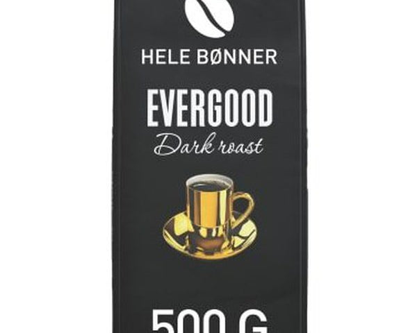 Evergood dark roast coffee beans 500 gram Norwegian Foodstore