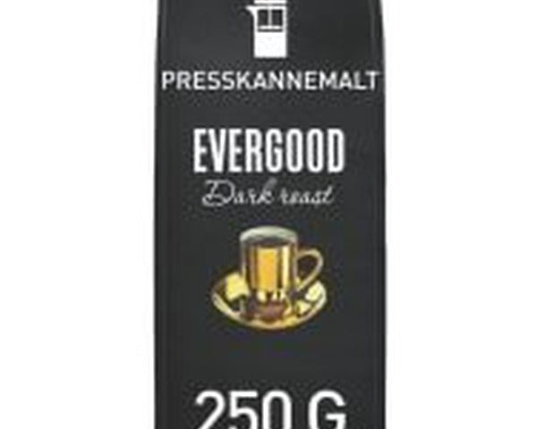 Evergood dark roast press-ground coffee 250 gram Norwegian Foodstore