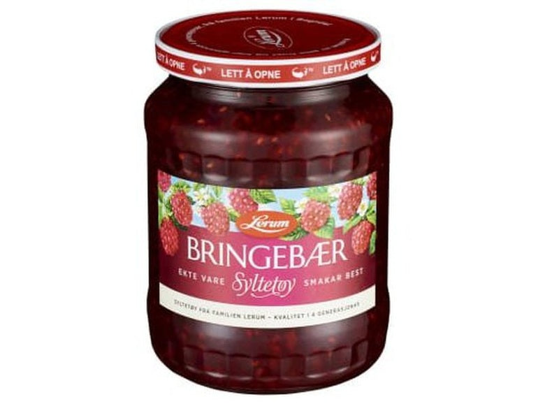 Lerum Raspberry jam 820 grams (Bringebær syltetøy) – Norwegian Foodstore