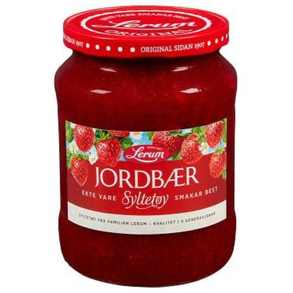 Lerum Strawberry jam 820 grams (Jordbær syltetøy) Norwegian Foodstore