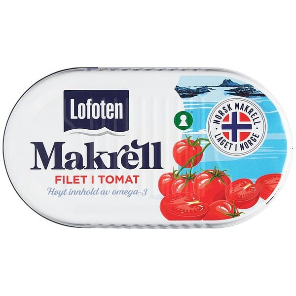 Lofoten Mackerel in tomato sauce (Makrell i tomat) 170 grams Norwegian Foodstore