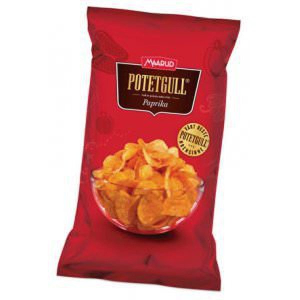 Maarud potatochips paprika potato chips 250 gram (Potetgull paprika) Norwegian Foodstore