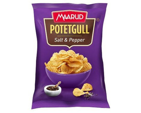 Maarud potatochips salt & pepper chips 250 gram (Potetgull) Norwegian Foodstore