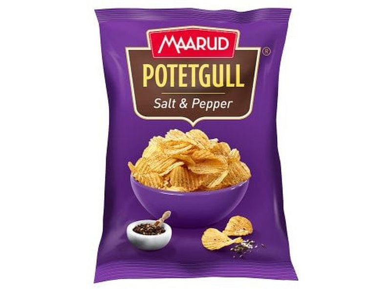 Maarud potatochips salt & pepper chips 250 gram (Potetgull) Norwegian Foodstore