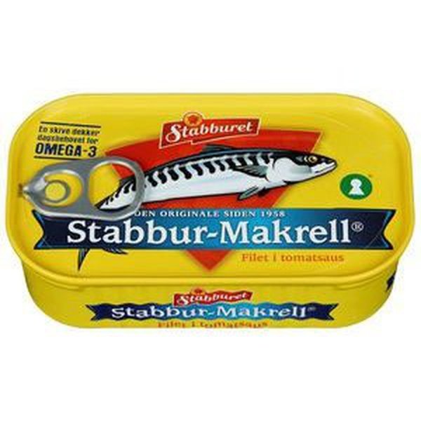 Stabbur Mackerel in tomato sauce 110 gram (Makrell i tomat) Norwegian Foodstore