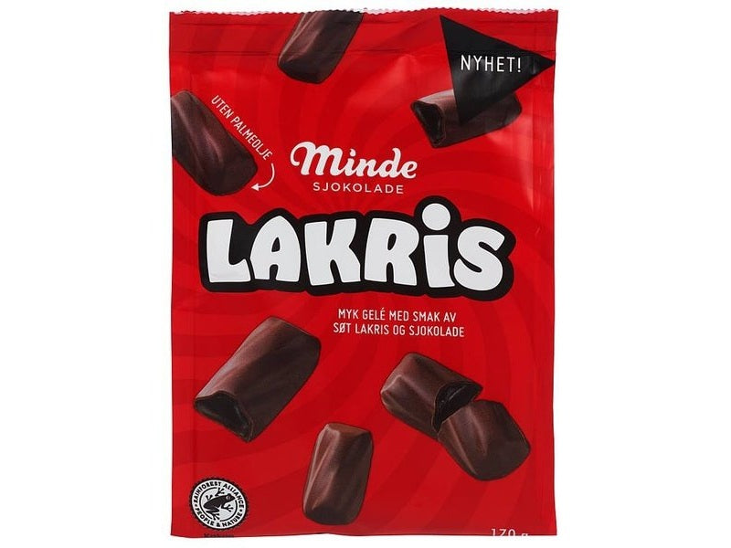 Mindre chocolate covered liquorice 170 gram (Lakris m/sjokolade) Norwegian Foodstore
