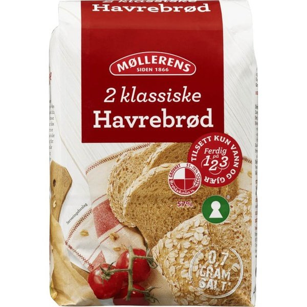 Møllerens Oat bread mix (Havrebrød mix) 1 Kg Norwegian Foodstore